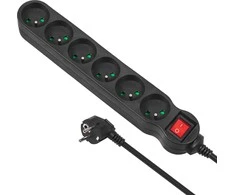 MACLEAN MCE225 Maclean MCE225 Maitinimo juostos prailginimo laidas 6 lizdai su juodu 1,5 m nuo 2300W