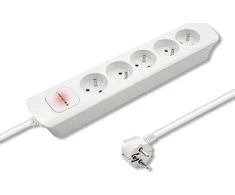 QOLTEC 50276 Maitinimo juosta 5 lizdai 1,8m Baltas