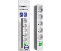 QOLTEC 50290 Maitinimo juosta 5 kištukiniai lizdai 1,8m Baltas-pilkas