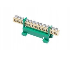 Maitinimo juosta Simet Gnybtų juosta PE12 bėgelio apsauginiam 12 bėgelių 16 mm 400 V AC 63 A žalia 81701005