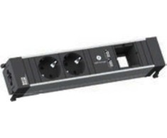 Prailginimo blokas Bachmann 909.0056 maitinimo skirstytuvas PDU 2 x lizdas jungiamas į tinklą Juodas