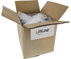 Maitinimo kabelis „InLine“, 25 vnt. pakuotė, „Bulk-Pack ®“, CEE7/7, kampinis su IEC-C13, juodas, H05VV-F, 2,5 m