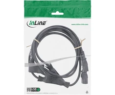 Maitinimo kabelis InLine ® Maitinimo kabelis Y, šaltiems prietaisams, 1x IEC-C14 kampuotas į 2x IEC-C13, 1m