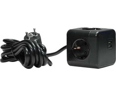 MicroConnect GRUCUBE2USB-B3 3m ilgio maitinimo laidas 3 x tinklo lizdai, skirti naudoti viduje, juodi
