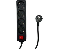 Maitinimo kabelis MicroConnect Microconnect MC-GRU0045BS skirstytuvas 5 m 4 x tinklo lizdai Vidinis juodas