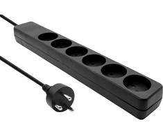 Maitinimo kabelis MicroConnect Microconnect MC-GRU0605DKB skirstytuvas 5 m 6 x tinklo lizdai Vidinis juodas