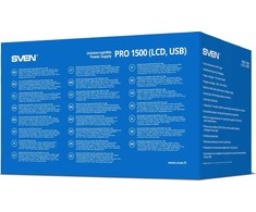 Maitinimo šaltinis awaryjny SVEN Pro 1500, 900W, LCD, USB, RG-45, 3 gniazda euro