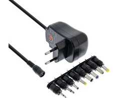 Optinio kompiuterio maitinimo šaltinis InLine ® Universalus maitinimo šaltinis 12W, 110-240V yra 3-12V, maks. 1200mA