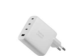 Nešiojamojo kompiuterio maitinimo adapteris Native Union Fast GaN Charger - kroviklis 100W PD, 3x USB-C, 1x USB-A (baltas)