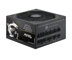 MSI MAG A1000PLS PCIE5 EU Juoda Reljefinis kabelis 1000W pilnai modulinis Platininis ENFR spalvota dėžutė medinis padėklas 120M