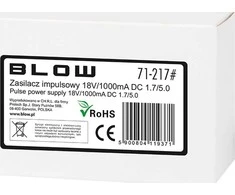 Blow Impulsinis maitinimo šaltinis 18V 1000mA 1.7x5.0