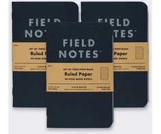 Make Notes „Notes Field Notes“ juodos spalvos užrašai, maža linija