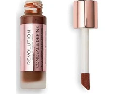 „Makeup Revolution Conceal &amp; Define“ makiažo pagrindas be aliejaus „Kreminis“ F 18, 23 ml