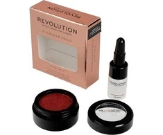 Rinkinys „Makeup Revolution“: „Flawless Foils“ veganiškų akių šešėlių pagrindas, 2 ml + „Flawless Foils“ veganiškų akių šešėlių paletė „Rose Gold“, 2 g