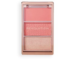 „Makeup Revolution Icon Blush Vegan Matte Blush“ šviesą atspindinti paletė „Authentic Peach“ 11,5 g