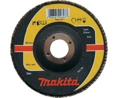 MAKITA LAMELINIS ŠLIFAVIMO DISKAS ZIRKON 125×22,23mm P 80 METALUI, NERŪDIJANČIAM PLIENUI