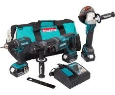 MAKITA COMBO SET 18V DLX3078TX1 (DDF482 + DGA504 + DHR241) 3x5.0 KREPŠELIS