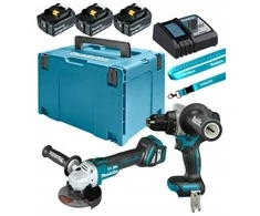 MAKITA KOMPLEKTAS COMBO 18V DLX2544TJ (DDF492 , DGA513) 3×5,0 Ah