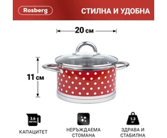 Rosberg R51210I20 puodas, 20 * 11 cm, 3,6 l, nerūdijančio plieno
