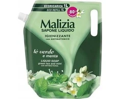 Skystas muilas MALIZIA Žalias Tea &amp; Mint, 1000 ml, PAPILDAS