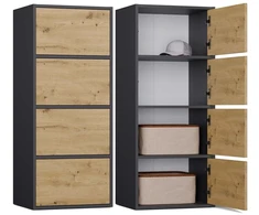 Top E Shop ALMA CHEST OF DRAWERS, ANTHRACITE/ARTISAN OAK