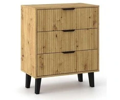 Top E Shop SCANDI 3S SLIM OAK ARTISAN CHEST OF DRAWERS