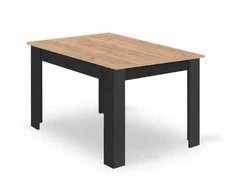 Valora Malys Group NP 120x80 Craft Juodas stalo + 4 LAVA pilkų kėdžių komplektas