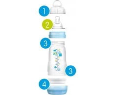 MAM 851124 Perfect Start Planet Love buteliukas nuo dieglių 160ml mergina