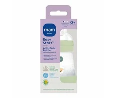Mam Baby 5915 PERFECT START ANTIKOLIKINIS BUTELIUKAS 160 ML, ŽALIAS, GAMTOS SPALVOS