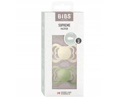MAM BABY Čiulptukas BIBS Supreme 2 pak silikon dydis 2 dramblio kaulo/szałwiowy (260346) (BIB000030)
