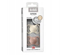 MAM BABY Žindukas Bibs Supreme 160221 2 pak silikoninis 1 dydis dramblio kaulo/rožinė (BIB000034)