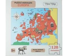 Mama Maluje Edukacinė dėlionė Europa 120 detalių
