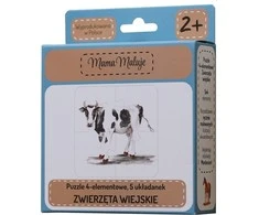 Dėlionė Mama Maluje Puzzle 4-elemental Farm Animals