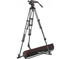 Stovas - Manfrotto Rinkinys Twin Carbon 608 Head Lengvas Patvarus Juodas