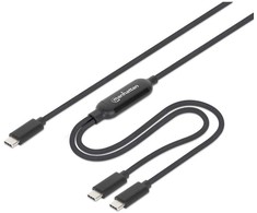 Kabelis USB Manhattan USB-C - 2x USB-C 2 m Juodas (355810)