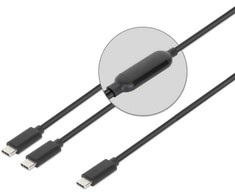 Kabelis USB Manhattan USB-C - 2x USB-C 2 m Juodas (355810)