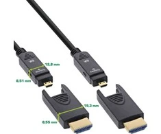 Manhattan „InLine® HDMI AOC“ kabelis, itin didelės spartos HDMI, 8K4K, nuimama jungtis, 50 m