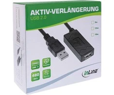 USB kabelis Manhattan USB-A - USB-A 5 m, juodas