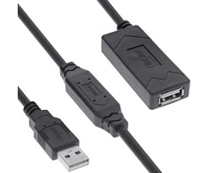 USB Manhattan USB-A - USB-A kabelis 12,5 m, juodas