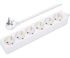 Manhattan maitinimo kabelis Manhattan 168304 skirstytuvas 2 m 6 x maitinimo lizdas vidaus baltas