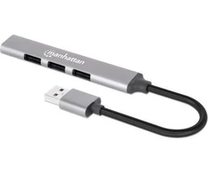 Manhattan Manhattan 168427 šakotuvai ir koncentratoriai USB 3.2 Gen 1 (3.1 Gen 1) Type-A 5000 Mbit/s pilka