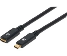Manhattan USB-C – USB-C USB laidas 1 m juodas (355681)