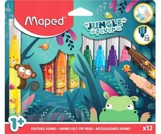 Flomasteris Maped ColorPeps Jungle Fever Jumbo 12 vnt.