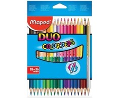 Spalvoti dvipusiai pieštukai Maped Color'Peps Duo, 18 vnt.