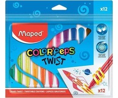 Vaškinės kreidelės Maped Color Peps, 12 spalvų