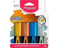 Maped Highlighter Fluo Peps metalo sp.blizgučiai 4 spalvų MAPED