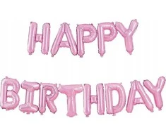 Marbo Sport PartyDeco Balon fol.HappyBirthday 340x35cm róż 52758
