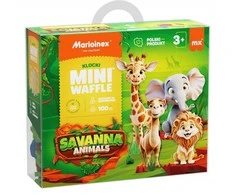 Marioinex Mini vaflių kaladėlės - savanos gyvūnai, 100 vnt.