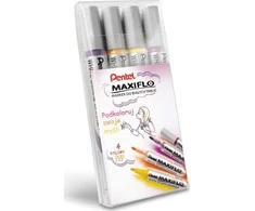 MAXIFLO sauso trynimo žymekliai (4 vnt.) violetinė/ruda/geltona/oranžinė MWL5S-4W-EFGV PENTEL rinkinys