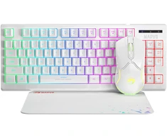 Klaviatūra Marvo CM310 LT RGB žaidimų klaviatūros, pelės ir kilimėlio rinkinys, baltas